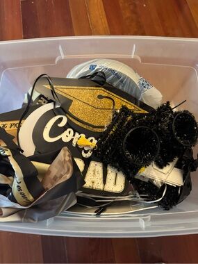 Gold & Black Graduation Party Plates and Decor